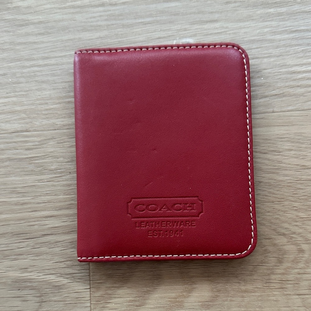 Coach Red Leather Card Holder